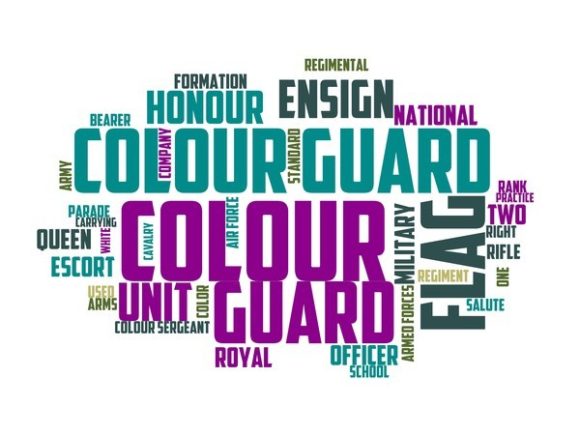 Color Guard Typography Banner: A Hand-Drawn Word Cloud for Versatile Creative Use