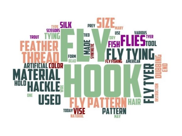 Fly Tying Typography Tshirt: A Vibrant, Hand-Drawn Word Cloud for Creative Expression