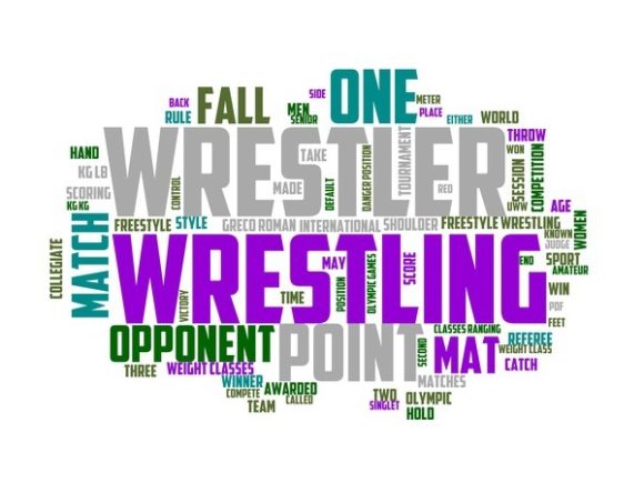 Freestyle Wrestling Typography Banner: A Vibrant Design Asset for Creative Projects