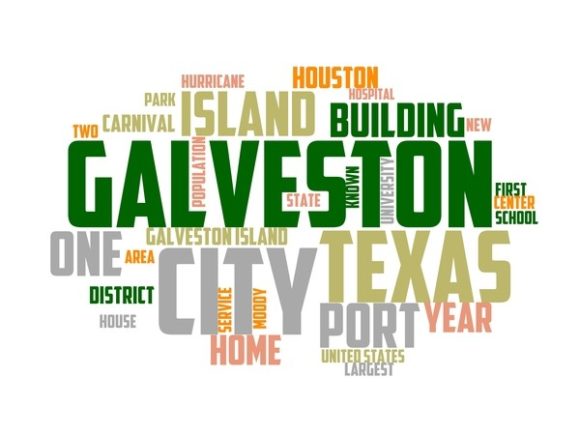 Galveston Typography Tie Dye: A Hand-Drawn Word Cloud for Authentic, Colorful Design