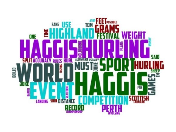 Haggis Hurling Typography Sticker